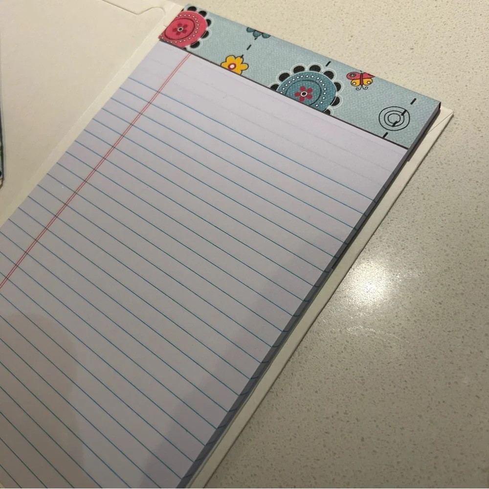 Handmade Small Legal Notepad Folio and Jeweled Pen Set